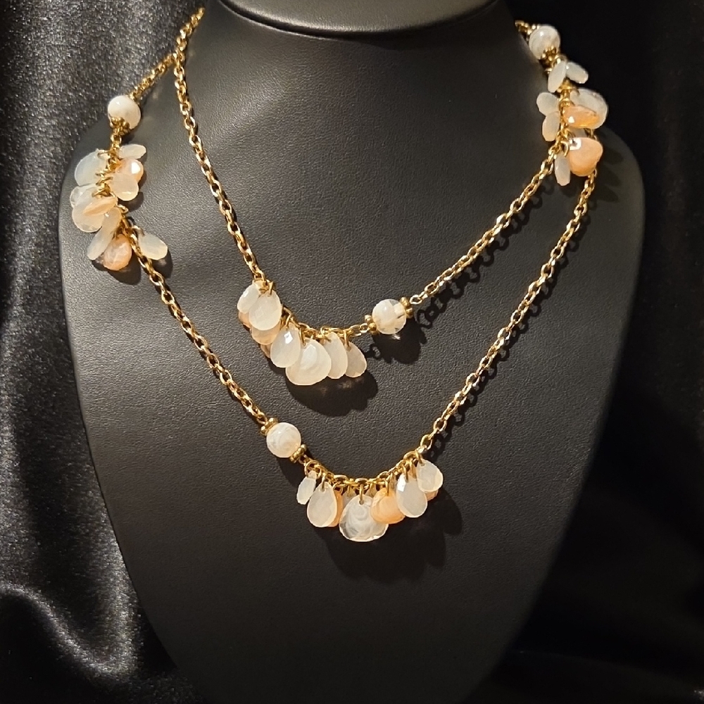 Estate Facted Lucite Beaded Layering Necklace